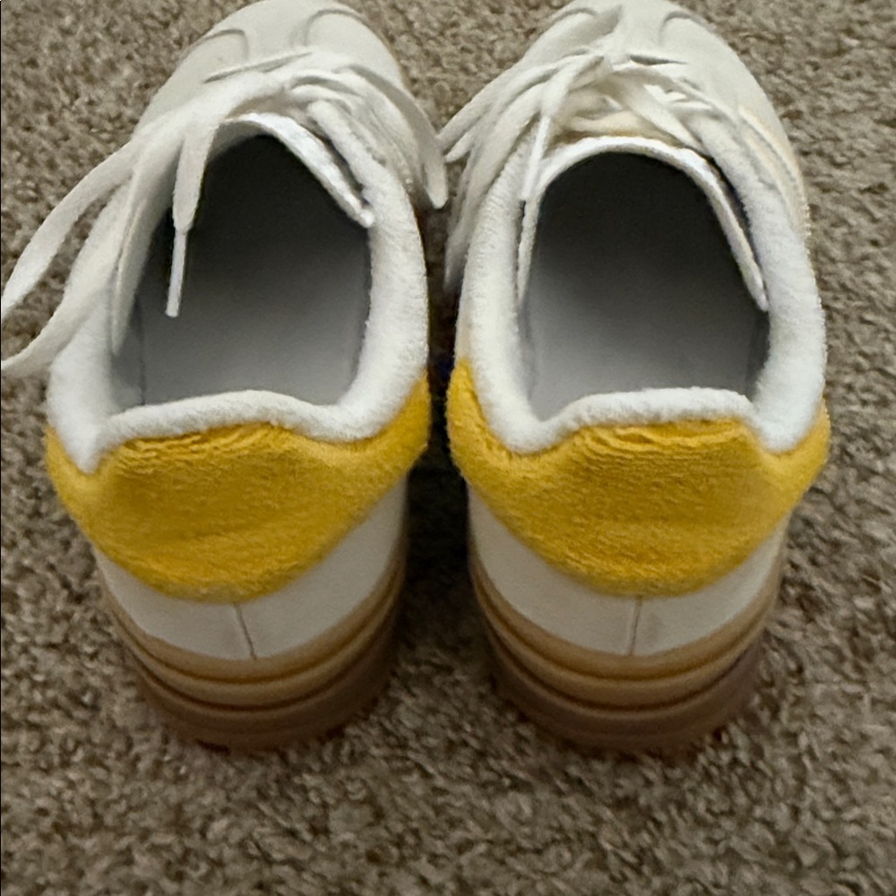 Adidas White and Yellow Gazelle Sneakers - Picture 3 of 4